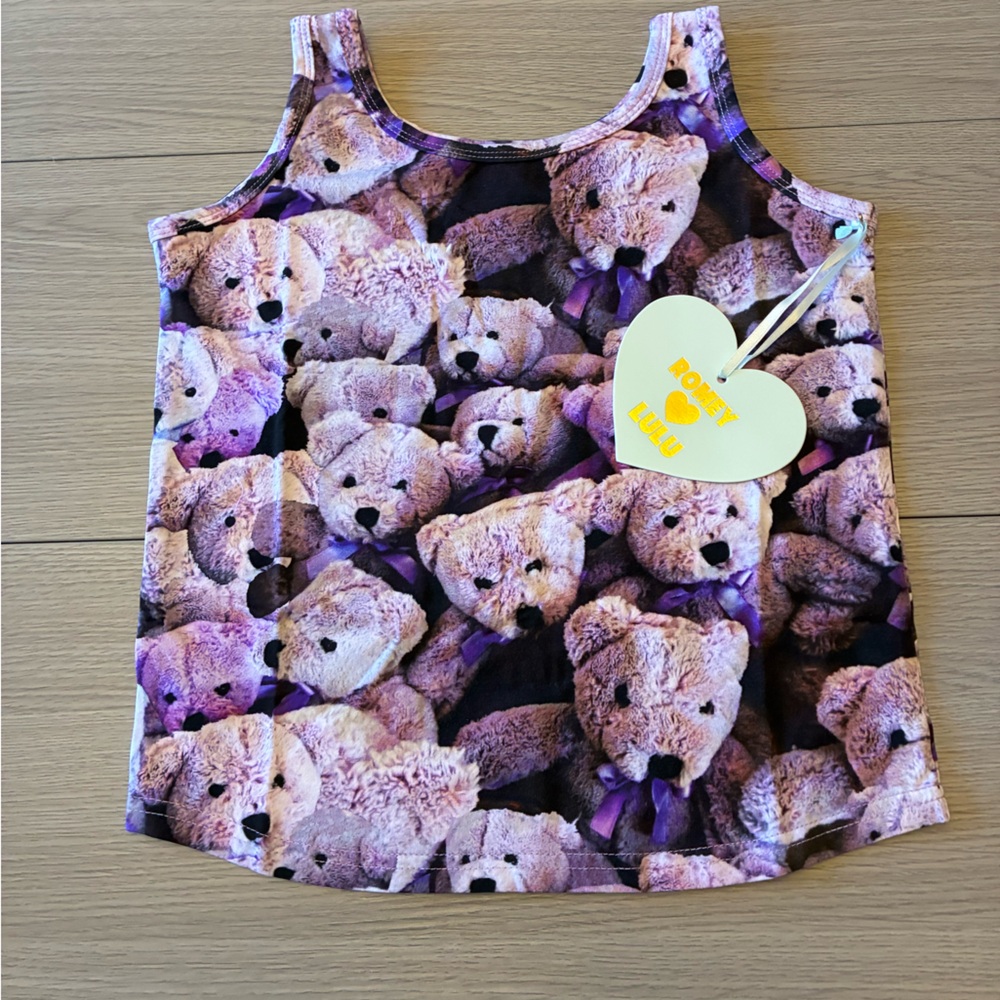 Cute Teddy Bear Print Tank Top sold not unavailable